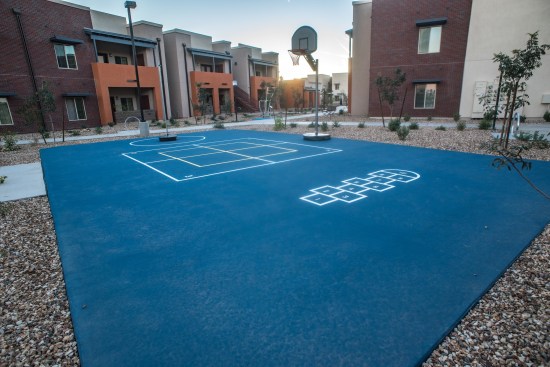 The redevelopment of Madison Heights also includes an array of amenities, including a multi-use sport court.