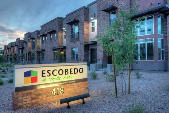 Phase I of Escobedo at Verde Vista in Mesa, Ariz., brings new life to this public housing project that was vacated in 2007 and 2008 due to its dilapidated state. It provides 70 units of affordable housing, with 28 units for families with special needs, as well as new headquarters for Save the Family Foundation, a nonprofit that has been serving homeless families for more than 25 years.