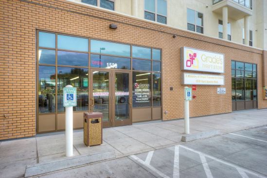 The 13,000-square-foot Gracie's Thrift Store includes job training and placement services for the residents as well as the surrounding community.