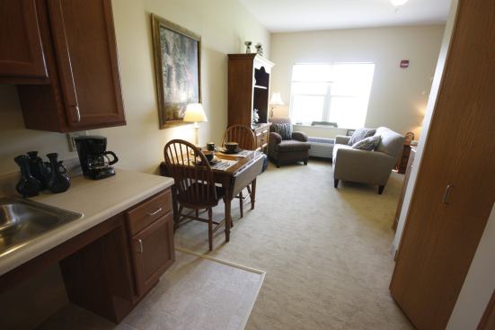 Individual units are equipped with an emergency-call response system, and the community is staffed 24 hours a day, enabling residents to live independently.
