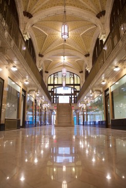 Dominium has transformed an empty building that once housed offices and retail into a mixed-use property. In addition to apartments, the Arcade building has space for Webster University.