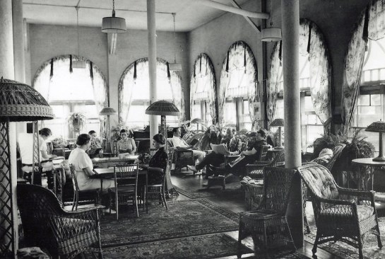 The building was initially built as a sanitarium and water cure center for visitors looking to benefit from the healing powers of the area's sulfur springs. Developers have worked to restore the building's solarium.