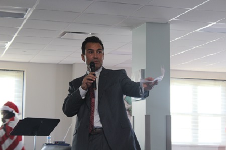 Christopher Poulin, COO and principal at Silver Street Development Corp., welcomes residents and developments partners to Silver Vistas in Neptune, N.J. "This project has shown us all an incredible transformation of a property into one that is a shining example what is possible for a community to undergo," he said. "This is true because of the hard work and participation of everyone involved, and we can’t thank you enough."