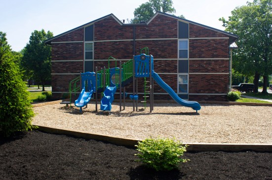 A new playground is part of the renovations at Watterson Lakeview Apartments. They also consisted of significant improvements to the interior, exterior, common areas, mechanical equipment, and safety features at the property, including a new surveillance system and exterior building lighting.