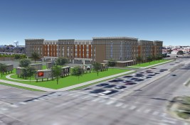 Under construction in Plano, Texas, the mixed-income K Avenue Lofts development will also feature a walkable revolving “art park.”