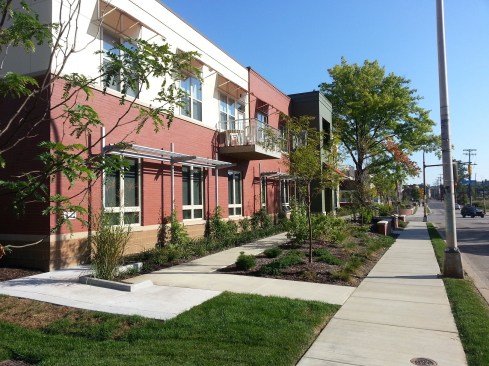 Developed by McCormack Baron Salazar and Allies and Ross Management & Development Corp., Cornerstone Village serves a broad range of residents. The development will, once build-out of all three phases is complete, provide one-for-one replacement of every unit from the demolished Hamilton-Larimer public housing site and the soon-to-be demolished East Liberty Gardens Sec. 8-subsidized community. In addition to the project-based voucher-subsidized apartments, which are reserved primarily for returning families from these two subsidized projects, there are 28 low-income housing tax credit apartments for residents earning up to 50% and 60% of the area median income and 29 market-rate apartments. 
