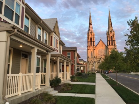 The housing has a high level of architectural quality, variety, and sustainability that reflects the context of the community and bridges the differences between the mixed-use, commercial East Liberty area into the much more low-density, residential Larimer community. The first phase received Enterprise Green Communities and Energy Star Version 3 certifications. Three townhomes in the first phase, built to the exact same standards and using the same methods as the rest of the buildings, achieved LEED for Homes Platinum certification. 