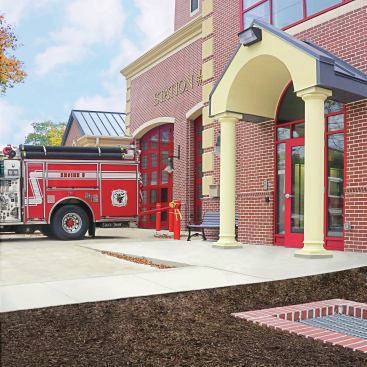 People wonder if the noise from the fire station bothers the residents, but it hasn’t been an issue, according to Milton Pratt Jr., senior vice president at Michaels Development Co., who says consideration was given to traffic and sound. He adds that firefighters activate engine sirens once they leave the station.
