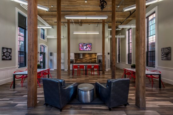 The redevelopment of Loft Five50 transformed a blighted industrial mill complex into a contemporary residential community.