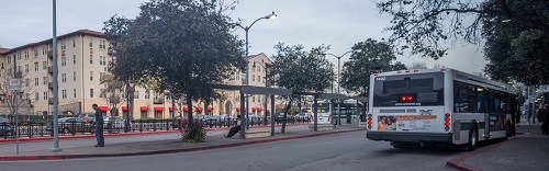 The transit-oriented development is located on a former Bay Area Rapid Transit parking lot and across the street from a transit hub.