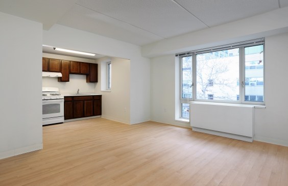 The development's 175 studio and one-bedroom apartments were designed with accessibility in mind. Some of the features include lower windows in apartments so wheelchair uses can see out and roll-in showers with seats.