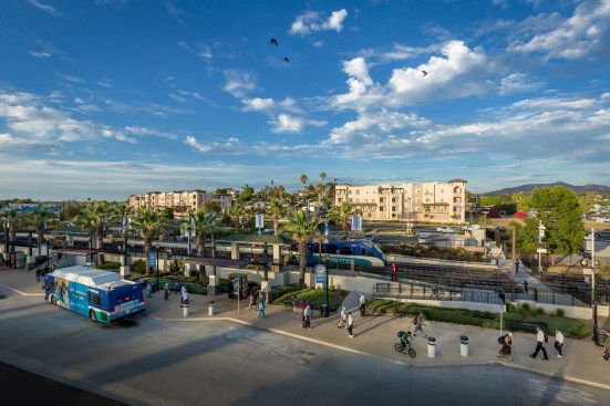 The development's location, which is adjacent to a Sprinter light-rail station, provides the opportunity for a transit-oriented lifestyle. Residents also can walk to nearby restaurants and businesses.