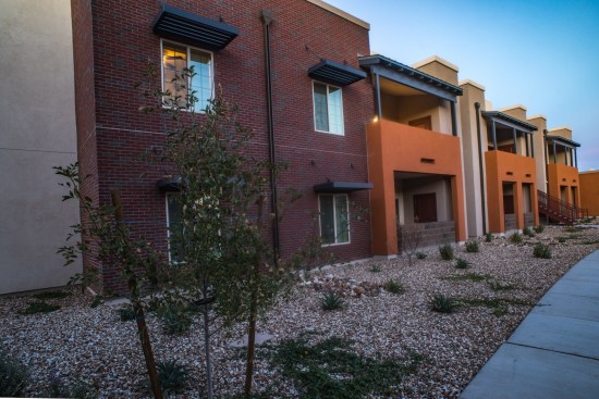 The redeveloped site provides on-site resident services, along with accessible features for the disabled and a permanent supportive housing environment for chronically homeless families, individuals, seniors, and veterans within walking distance to grocery stores and shopping, employment, schools, parks, and public transit. 
