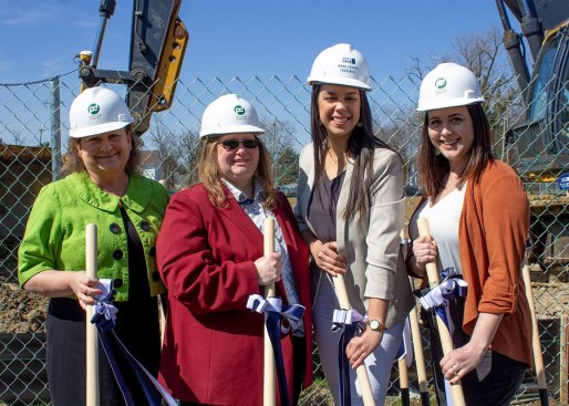 Officials marked the start of construction of Lockbourne Greene in March, which was also Women’s History Month. Officials noted that the project’s design team from Woda Cooper Cos. affiliate PCI Design Group is made up of women—(from left) managing director Jo Berning, project architect Cynthia Hayes, architectural job captain Karla Rangel, and design director Olivia Brock.