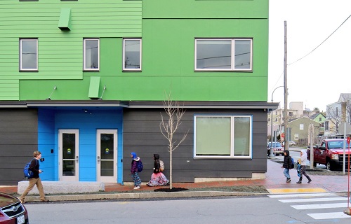 Developed by the Portland Housing Authority and Avesta Housing, Bayside Anchor is at the heart of its neighborhood. The city of Portland was supportive of the project, and the City Council awarded both a zoning change and $500,000 in federal HOME funds to the project.