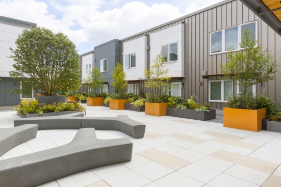 An innovative aspect of the funding approach for Raven Terrace was the rezoning of the site for much higher density and the use of the increased land value to fund affordable housing through sale to the private market. Private market development will provide affordable and market-rate housing.