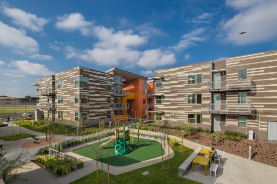 BRIDGE Housing leaders say the
guiding principle used in developing site plan was to create a sustainable
“living-learning” community. Almost 1,200 applications were received for the apartments.