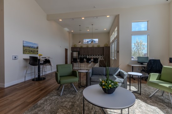 Residents can enjoy the community space that's art of the new Sagebrush Apartments.