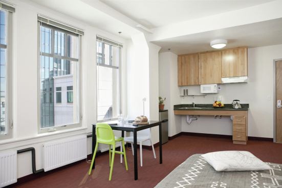 The Savoy serves formerly homeless and very low-income residents. At least half of the units are occupied by people who were street or shelter homeless prior to moving in. There are more than 1,600 people on the waiting list for units.