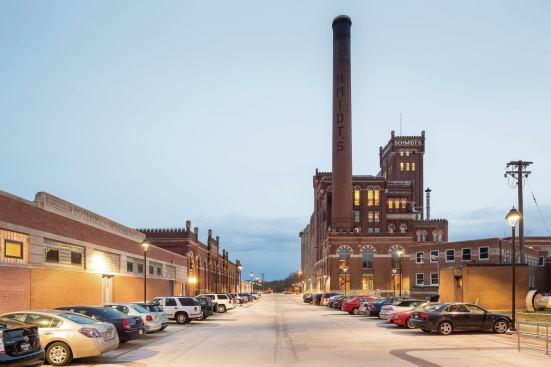 The Schmidt Brewery, one of Minnesota’s 10 most endangered historic places, has been preserved and rehabilitated into 247 units by Dominium. The project also includes 13 townhomes for a total of 260 units.