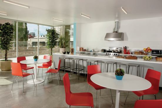 Star Apartments has an open second floor of approximately 16,000 square feet dedicated to the wellness of the residents and features a community kitchen, community lounge, art room, library, exercise room, running/walking track, and edible garden.