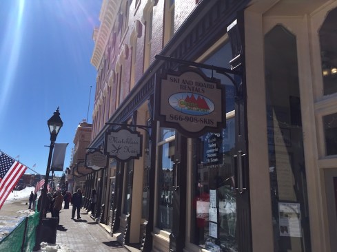 Ground-floor retail at the development includes a ski rental company and a hair salon.