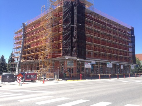 Because of the area's harsh weather conditions, the paint on the building includes a sunscreen additive that will help reduce fading and protect the brick. In addition, a new roof design addresses ice and water flow.