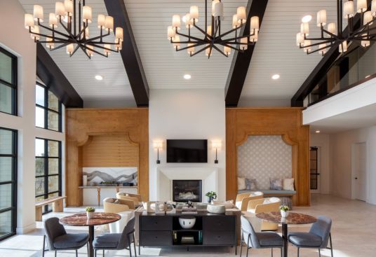 A resident lounge is among the community spaces at The Markson.