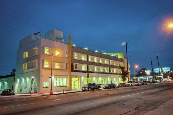 Step Up on Vine has earned LEED-Platinum certification. It has a solar hot water system and dual-paned exterior windows to reduce the heat gain and minimize loss of interior cooling.