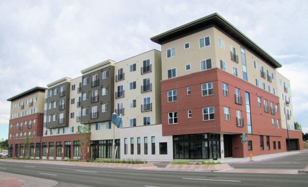 Developed by the Colorado Coalition for the Homeless, Renaissance West End Flats includes a 5,500-square-foot health clinic on the first floor, serving homeless and at-risk families on Denver’s West Side.