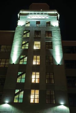 The seventh-floor tower, which used to be a board room during its office building days, has been turned into a resident lounge.
