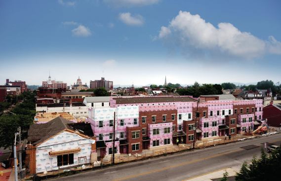 George Street Commons is being constructed on an underutilized and partially vacant block at the southern gateway to York's downtown business center.