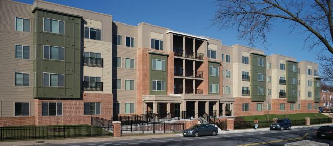 From the late 1890s to 1963, the site served as the Irvington Loop, a storage yard and trolley turnaround. Enterprise Homes transformed the trash-strewn, rat-infested lot into needed housing for Baltimore's seniors.