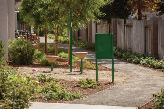 The improvements at the Southern California property focused on water-saving features and resident health, including a walking/running path with exercise stations.