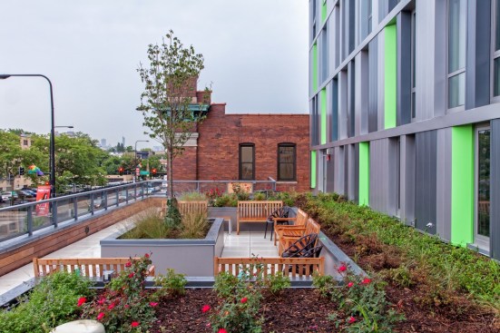 Town Hall Apartments features 49 one-bedroom and 30 studio apartments. All units have project-based rental vouchers. Residents enjoy the many conveniences of the vibrant Lakeview neighborhood, including easy access to grocery stores and other retail businesses, public transit, and Lake Michigan.