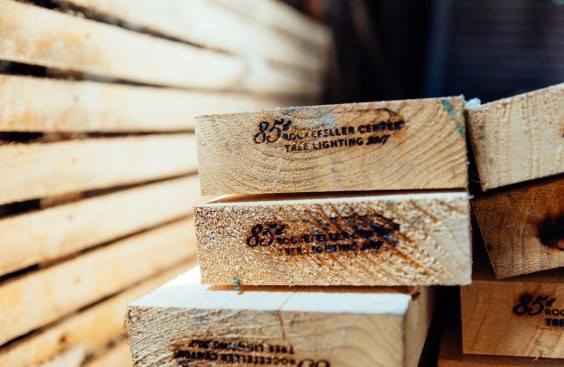 Specially stamped lumber, milled from the 2017 Rockefeller Center Christmas tree, was used in the remodel of a home in Newburgh, N.Y.