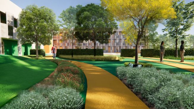 Hub City Heights 2 rendering in Compton, California (2025)