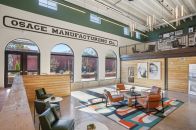 The Lofts at Osage Mill offers a host of modern amenities, including an on-site management office, a mail room and package lockers, a resident lounge, a business center, a fitness room, and secured storage for residents. New skylights bring natural light into the building’s interior atriums, illuminating its historic wooden beams and original flooring.