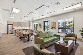 Amenities at Terracina at Whitney Ranch include a 4,000-square-foot clubhouse with a community room. The apartments feature energy-efficient appliances and light fixtures, ceiling fans, and low-flow faucets, showers and toilets.